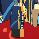 a cartoon drawing of a robot with the number 01 on its head