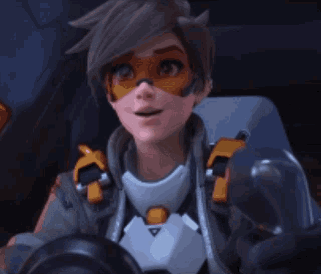 a cartoon character is sitting in a car with her mouth open