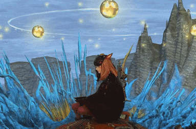a person in a video game surrounded by ice and a few balls