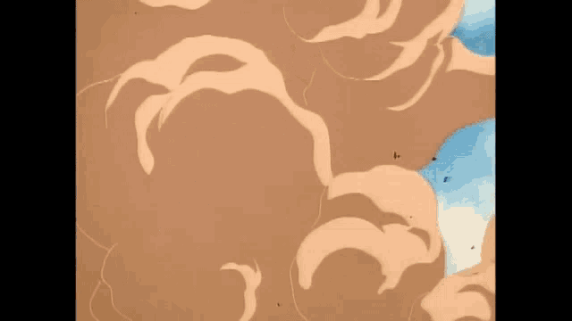 a cartoon of a person standing in the sand