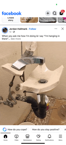 a screenshot of a facebook page showing a bathroom sink