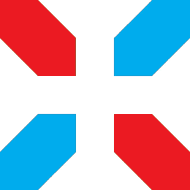 a pixel art image of a man 's face with a red white and blue background