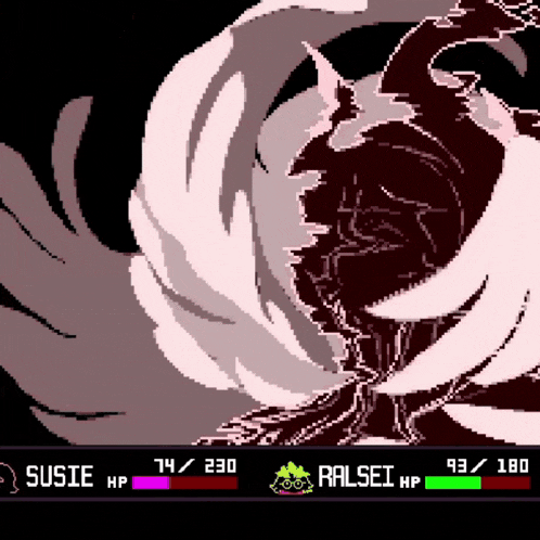 a screenshot of a video game with susie and ralsei