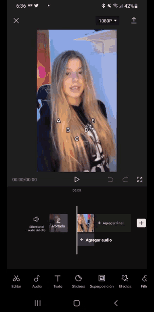 a screenshot of a video being edited on a smartphone