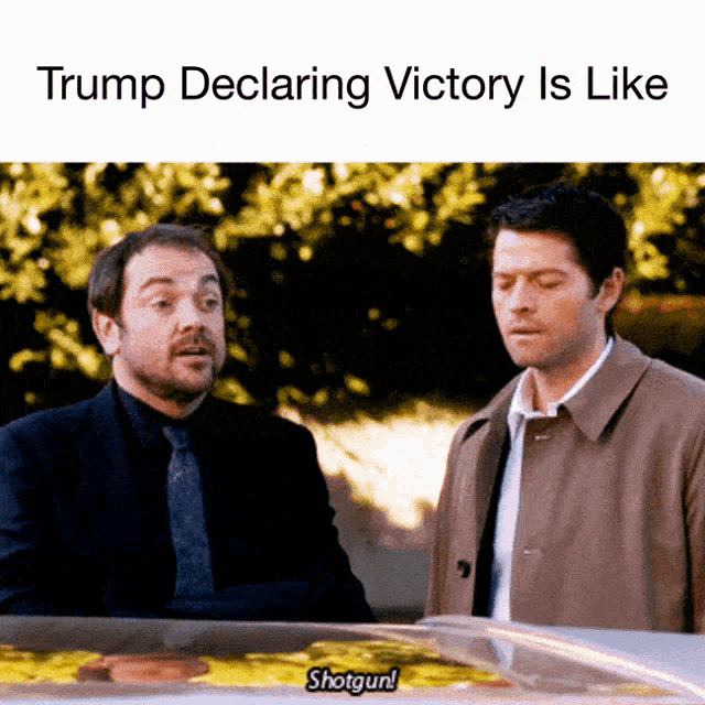 Supernatural Winchester Bros GIF - Supernatural Winchester Bros Trump Declaring Victory Is Like GIFs