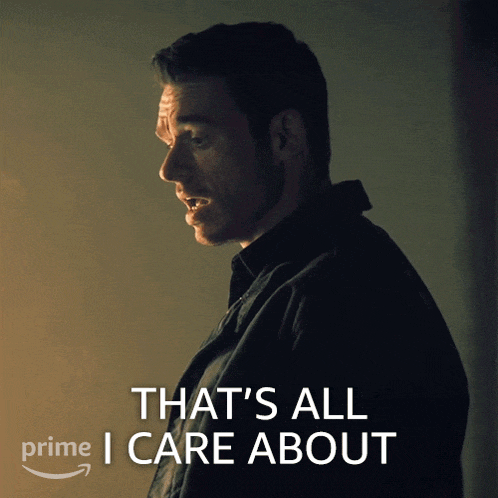 a picture of a man with the words that 's all i care about above him