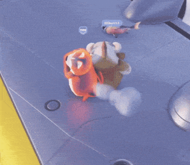 a cartoon character with a sticker that says " you " on it