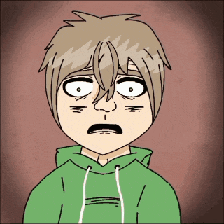 a cartoon of a boy with a green hoodie making a funny face
