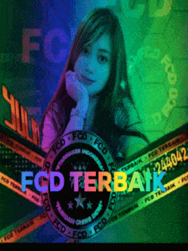 a colorful advertisement for fcd terbaik shows a woman