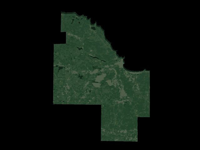 an aerial view of a landscape with a black border