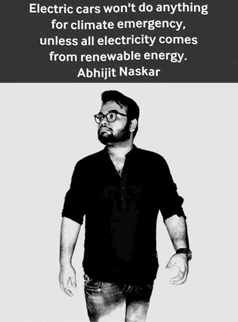 a black and white photo of a man with a quote by abhijit naskar