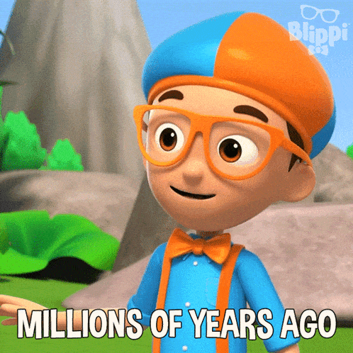 Millions Of Years Ago Blippi GIF - Millions Of Years Ago Blippi Blippi Wonders - Educational Cartoons For Kids GIFs