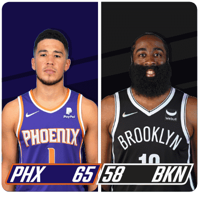 Phoenix Suns (65) Vs. Brooklyn Nets (58) Half-time Break GIF - Nba Basketball Nba 2021 GIFs