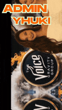 an ad for the voice gravity group shows a woman