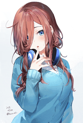 a drawing of a girl with headphones and the date of 5/20 on the bottom