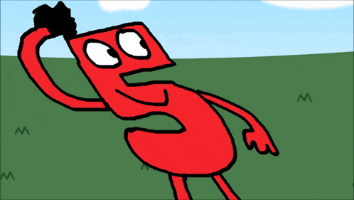 a cartoon drawing of a rock with a smiley face and legs