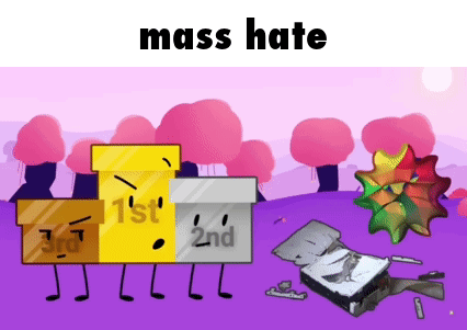 a cartoon scene with the words " mass hate " on top