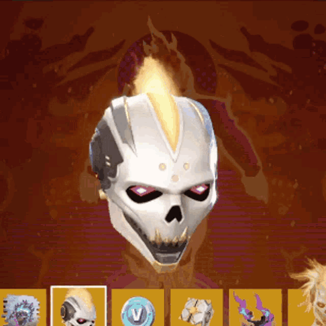 a skull with red eyes and a flame coming out of its mouth