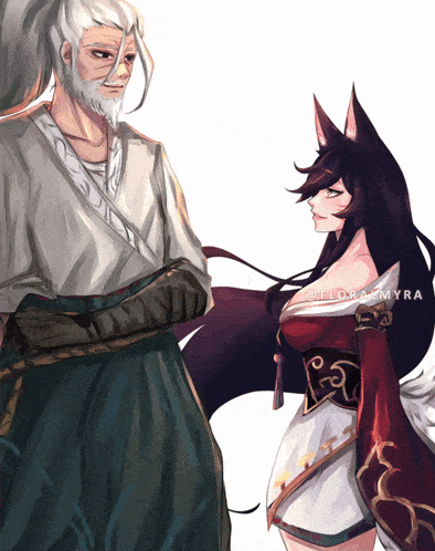 a drawing of a man and a woman with the hashtag floraemyra