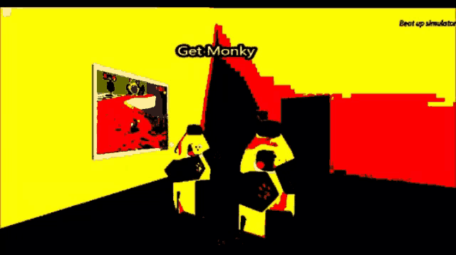 a screenshot of a video game that says get monky on it