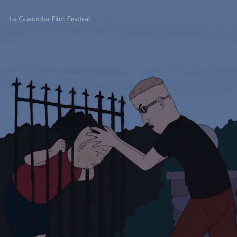 a poster for the la guarimba film festival shows two men