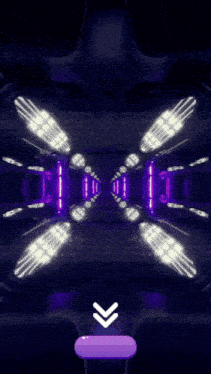 a purple background with arrows pointing to the left