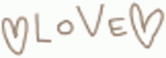 a drawing of the word love with a heart in the middle .
