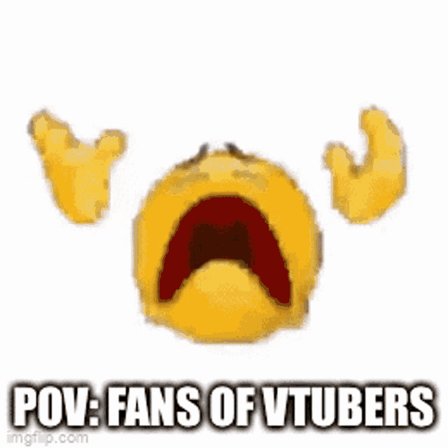 a picture of a brown stain on a white background with the words `` pov : fans of vtubers '' written on it .