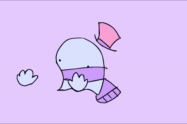 a cartoon drawing of a ghost wearing a pink top hat