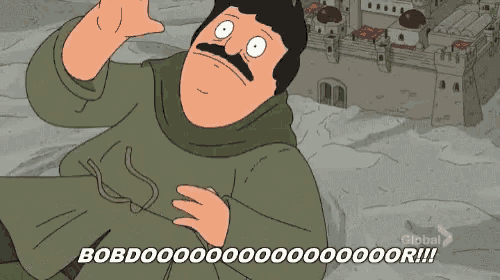 a cartoon character with a mustache says bobdoooooo