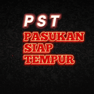 a red flag that says pasukan siap tempur on it
