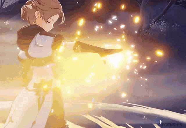 a person is holding a glowing object in their hand .
