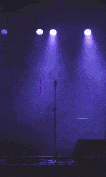a purple and white sign that says we