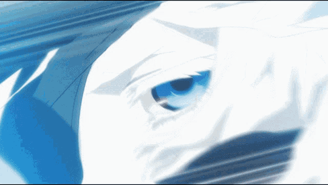 a close up of a person 's eye with a blue iris