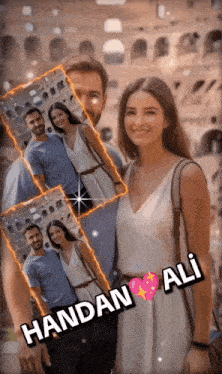 a picture of a man and woman with the name handan ali