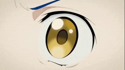 a close up of a person 's eye with a yellow iris .