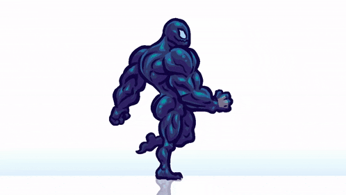 a drawing of a very muscular man walking