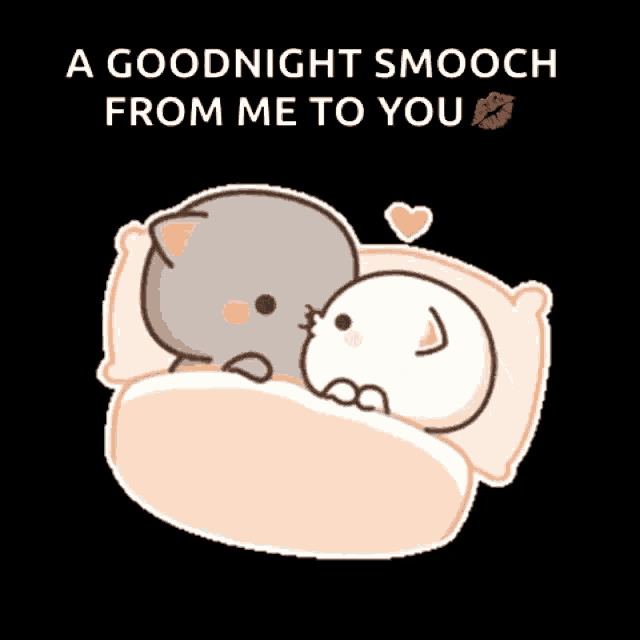a goodnight smooch from me to you is written on a poster