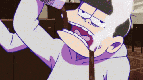 a cartoon character with a purple shirt and a purple tie