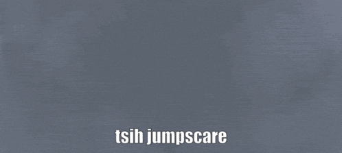 a cartoon character is jumping in the air with the words tsih jumpscare written below it