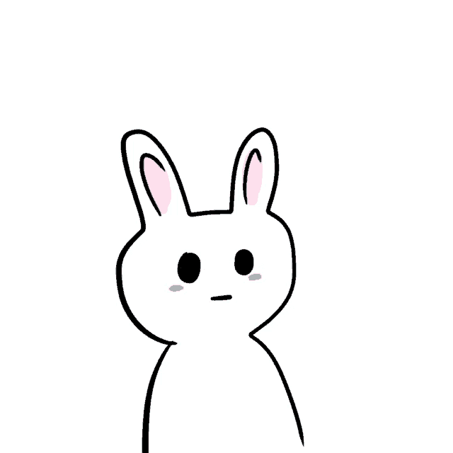 a drawing of a white rabbit with tears running down its face