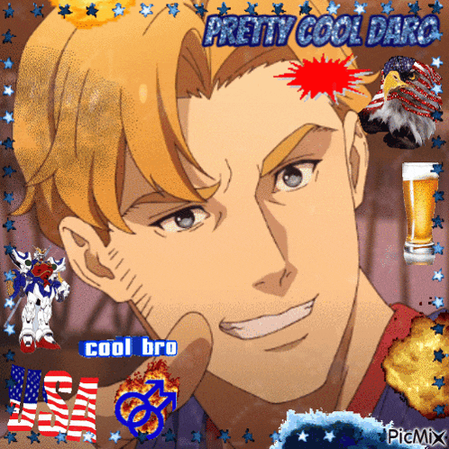a picture of a man with the words pretty cool dare on top