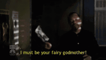 a man says i must be your fairy godmother in a dark room
