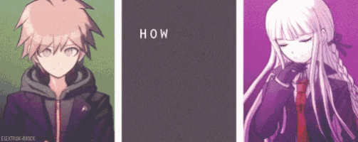 a boy and a girl are standing next to each other with the words how on the bottom right