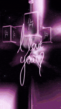 a purple background with the words i love you on it