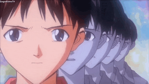 a row of animated faces with gogoanimetv written on the bottom right