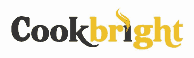 a logo for cook bright with a flame in the middle
