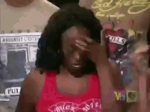 Fadreturns Black Woman Fainting GIF - Fadreturns Black Woman Fainting Red Shirt GIFs