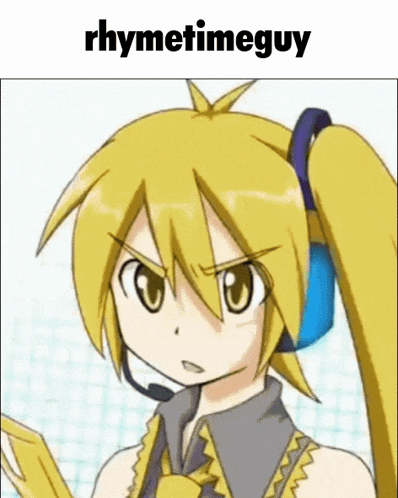 a picture of a girl with a microphone and the words rhymetimeguy on the bottom