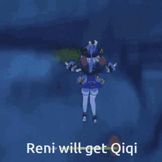 a picture of a field with the words reni will get qiqi